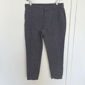 Garnet‎ Hill Navy White Textured Trousers Pants Size 14